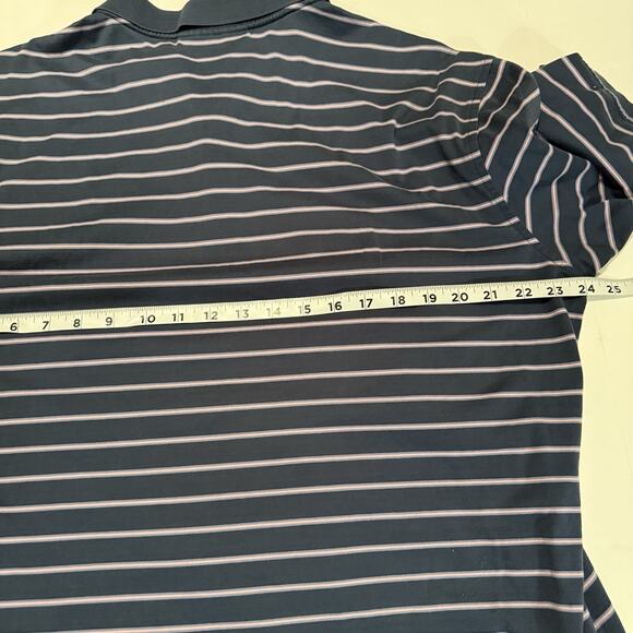 Masters Collection Polo Shirt Mens XL Blue Stripe Cotton Golf Pro Augusta EUC - Picture 6 of 8